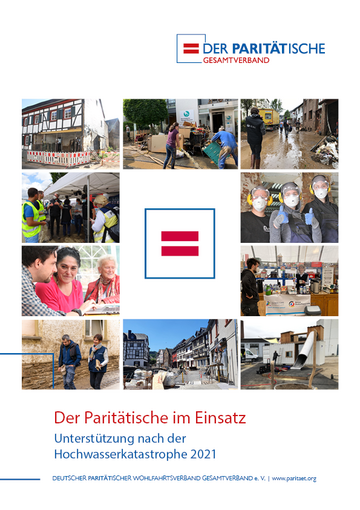 Titelbild der Broschüre zu Paritätischen Aktivitäten nach dem Hochwasser 2022