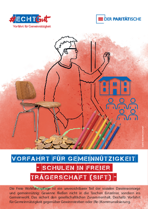 Cover Flyer "Vorfahrt für Gemeinnützigkeit: Schulen in freier Trägerschaft"