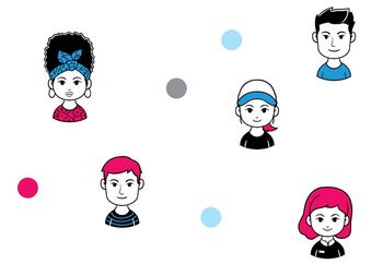 Comic Jugendliche Gesichter
