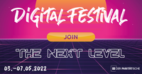 Visual zum Digital-Festival mit einem gelben Button "Join" in der Bildmitte