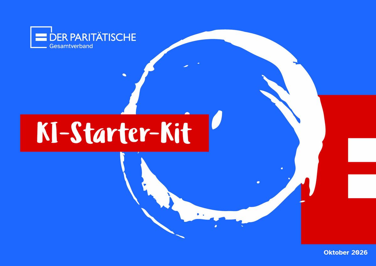 Titelbild des KI-Starter-Kit mit blauem Hintergrund