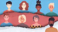 Grafik mit diversen Menschen unterschiedlichen Geschlechts, Alters, Haut- und Haarfarbe