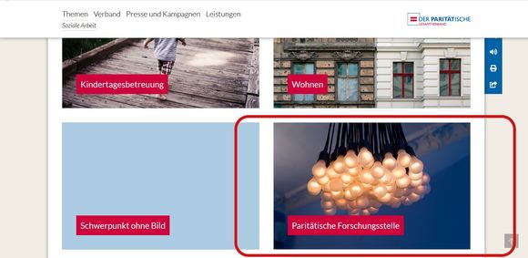Screenshot Website Paritätischer Gesamtverband