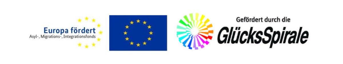Logos: Europa fördert, EU-Fahne, GlücksSpirale