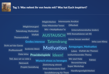 Word-Cloud: Was nehmt ihr von heute mit?