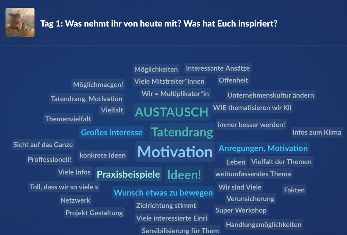 Word-Cloud: Was nehmt ihr von heute mit?
