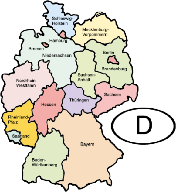 Deutschlandkarte mit Bundesländern