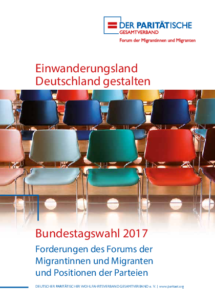 Broschüre: Einwanderungsland Deutschland gestalten - Forderungen des Forums der Migrantinnen und Migranten zur Bundestagswahl 2017