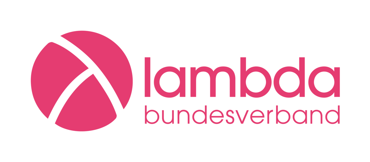 Ein Logo zeigt einen Kreis mit einem Schrifzeichen, daneben steht lambda Bundesverband