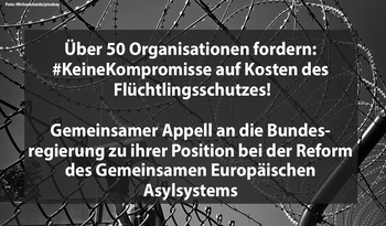 Symbolbild mit Forderung der die Aktion unterstützenden Organisationen