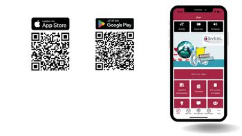 Startseite der bvkm App inklusive QR-Codes 