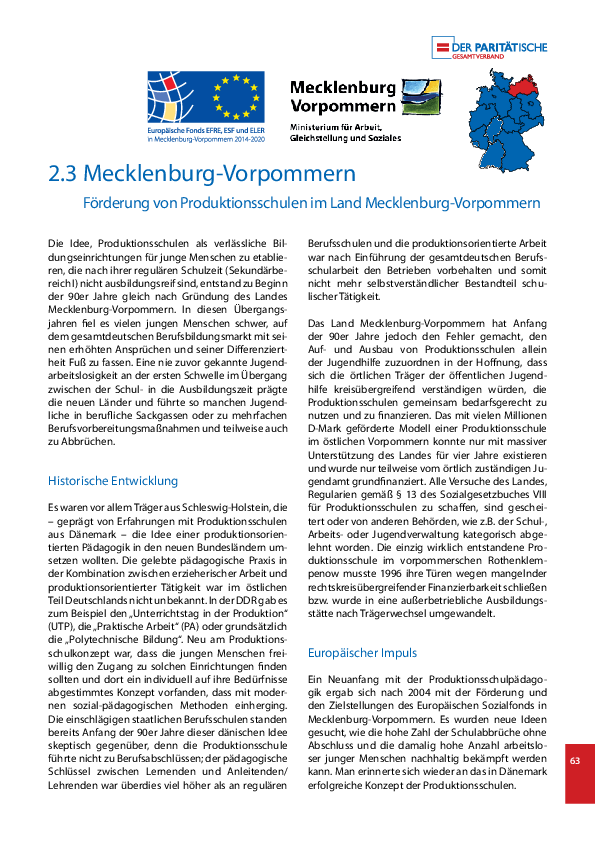 Arbeitshilfe 14 - Länderprogramme Mecklenburg-Vorpommern, Niedersachsen