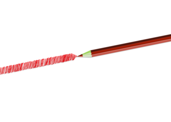 EIn Stift malt eine rote Linie