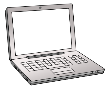 Bild eines Laptops aufgeklappter Laptop