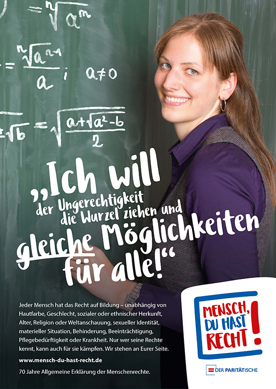 Kampagnenplakat zum Thema "Bildung ist Menschenrecht"