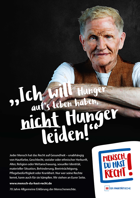 Kampagnenplakat zum Thema "Gesundheit ist Menschenrecht"