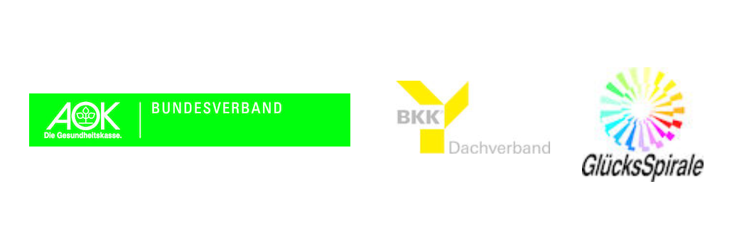Logos: AOK Bundesverband, BKK Dachverband, GlücksSpirale